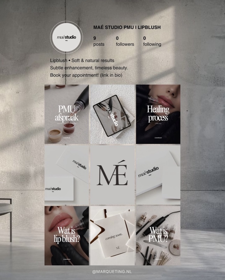 Hetzelfde profiel na branding door Marqueting Agency: volledig uitgewerkte huisstijl