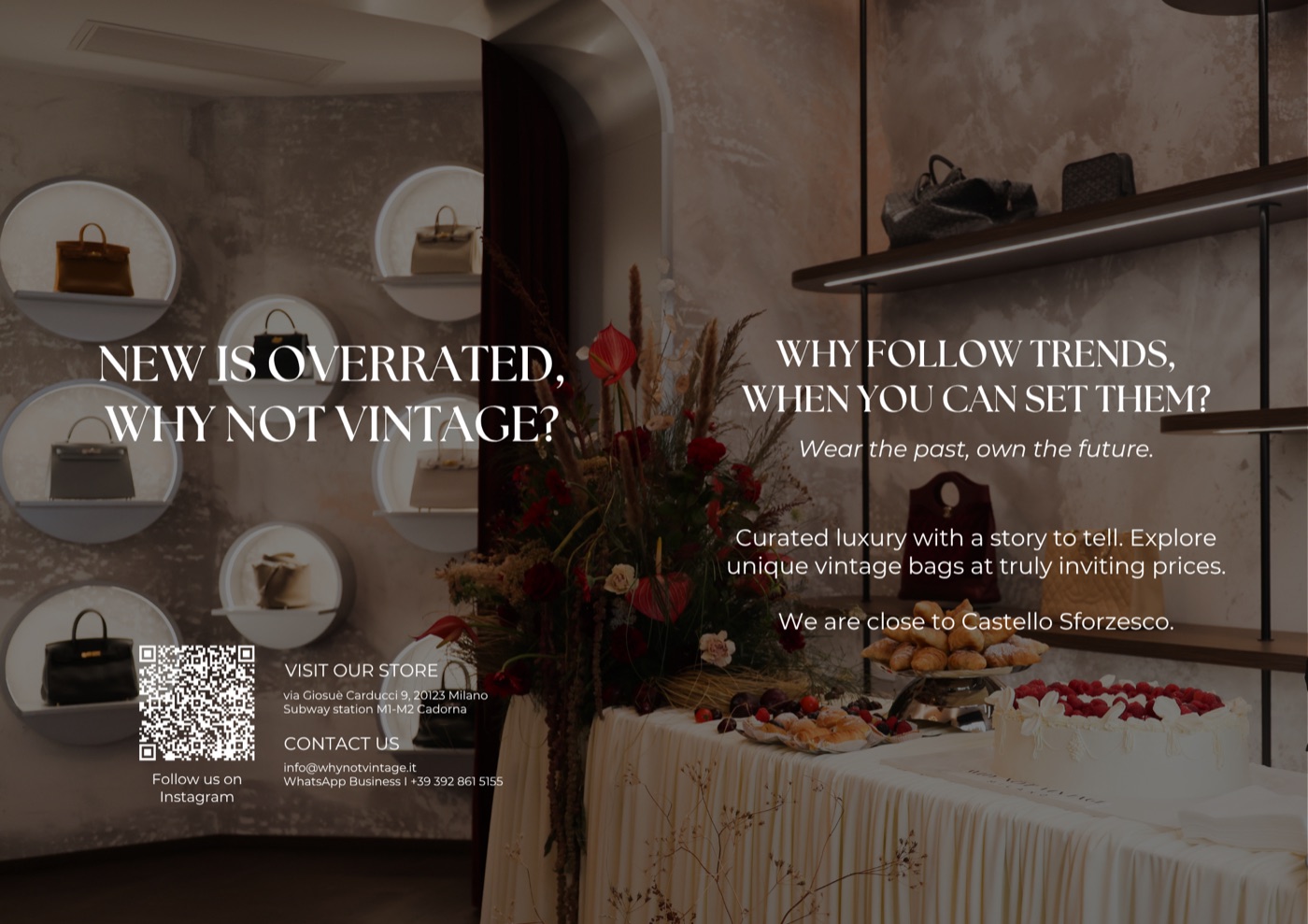 Flyer-ontwerp voor Why Not Vintage Milano, voorzijde